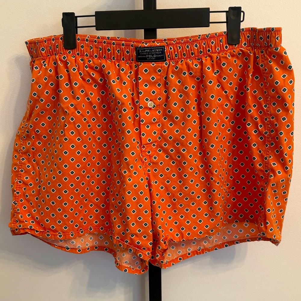 Classic Ralph Lauren Orange Geometric Boxers Size XL